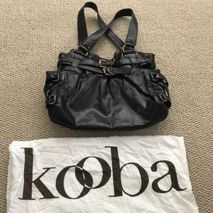 Kooba black shoulder bag with buckle detail